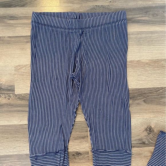 Free People Blue/White Striped Extra Long Leggings - Picture 3 of 5